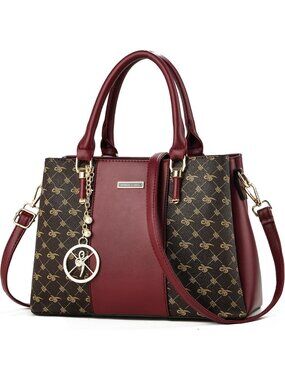 Women’s F-wine Tote Purses Top Handle Satchel Shoulder Crossbody Tote Handbags